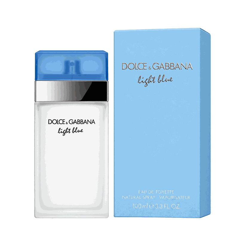 Dolce & Gabbana Light Blue Eau de Toilette 100 ml – flacon et packaging sur fond transparent