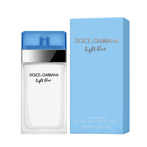 Dolce & Gabbana Light Blue Eau de Toilette 100 ml – flacon et packaging sur fond transparent